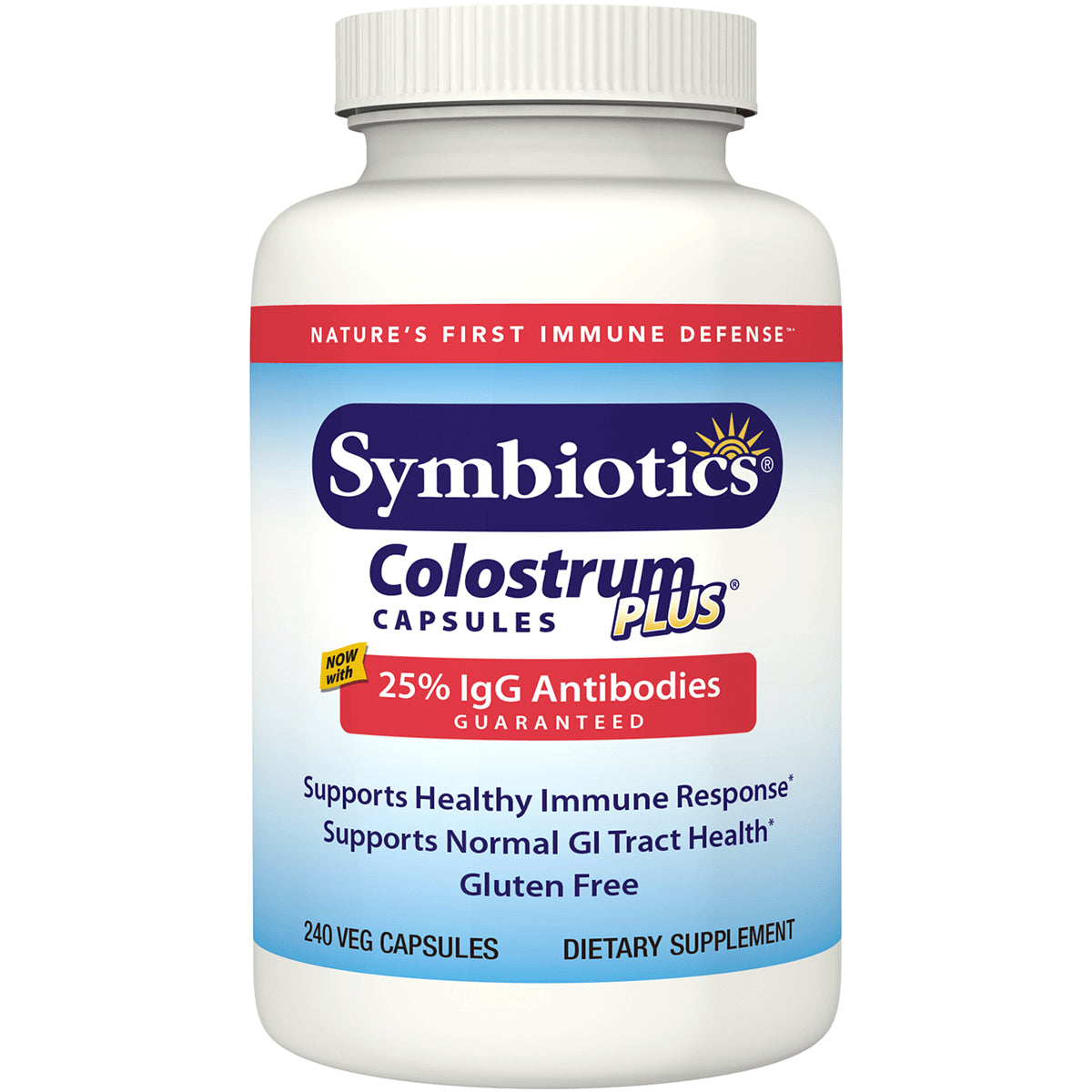 SY017 | Symbiotics Colostrum Plus capsules, 25% IgG Antibodies Guaranteed, 240 veg capsules
