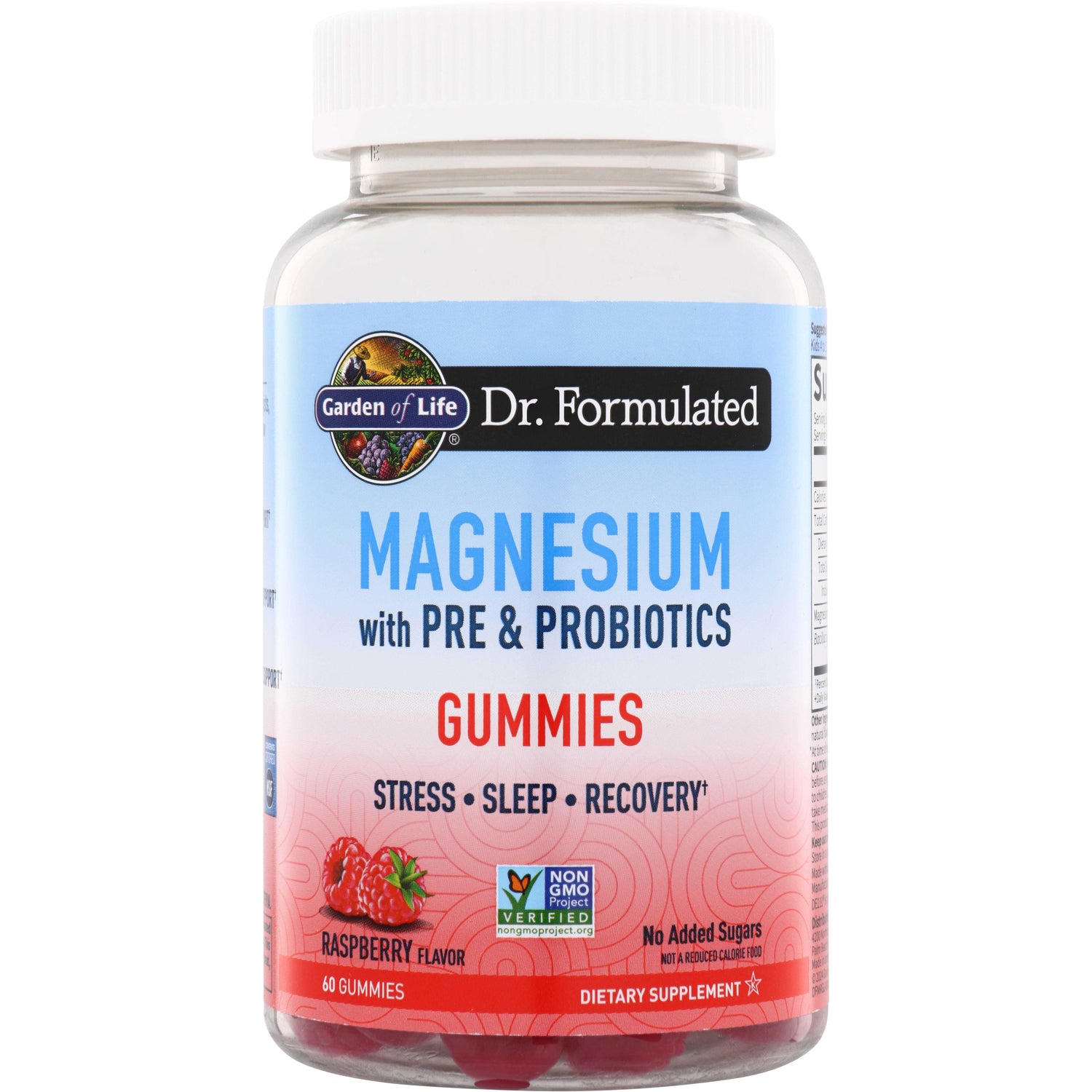 GLF349 | Garden of Life Dr. Formulated Magnesium with Pre & Probiotics Gummies, Raspberry Flavor, 60 gummies