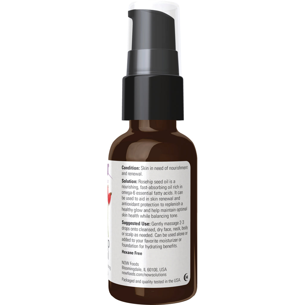 NWF200 | Back label of amber pump bottle showing usage directions, ingredient information, and Hexane Free statement - Thumbnail