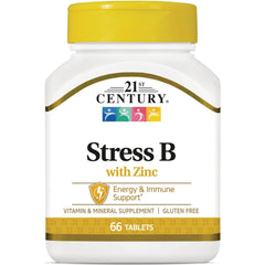 CNT158 | 21st CENTURY Stress B with Zinc vitamin and mineral supplement bottle, 66 tablets