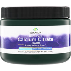 SW1375 | Swanson Calcium Citrate Powder, 100% Pure, Dairy Free & Unflavored, 8 oz