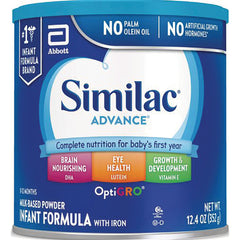 SML001 | Similac Advance infant formula can front label 12.4 oz with OptiGRO branding