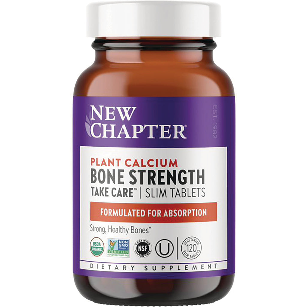 NWC046 | New Chapter plant calcium Bone Strength slim tablets bottle front showing brand and label - Thumbnail