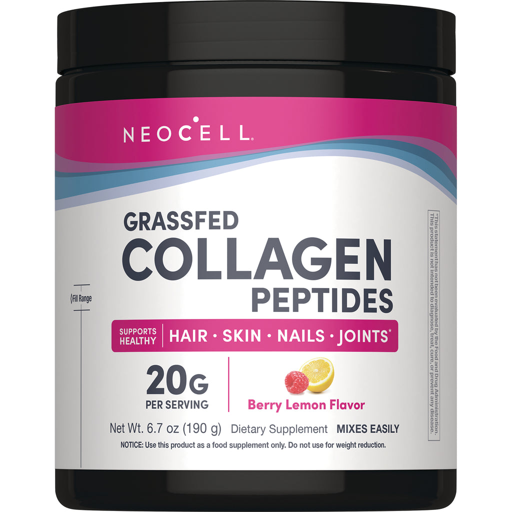 NEC045 | NeoCell Grassfed Collagen Peptides tub, Berry Lemon Flavor, 20g per serving - Thumbnail