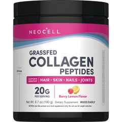 NEC045 | NeoCell Grassfed Collagen Peptides tub, Berry Lemon Flavor, 20g per serving
