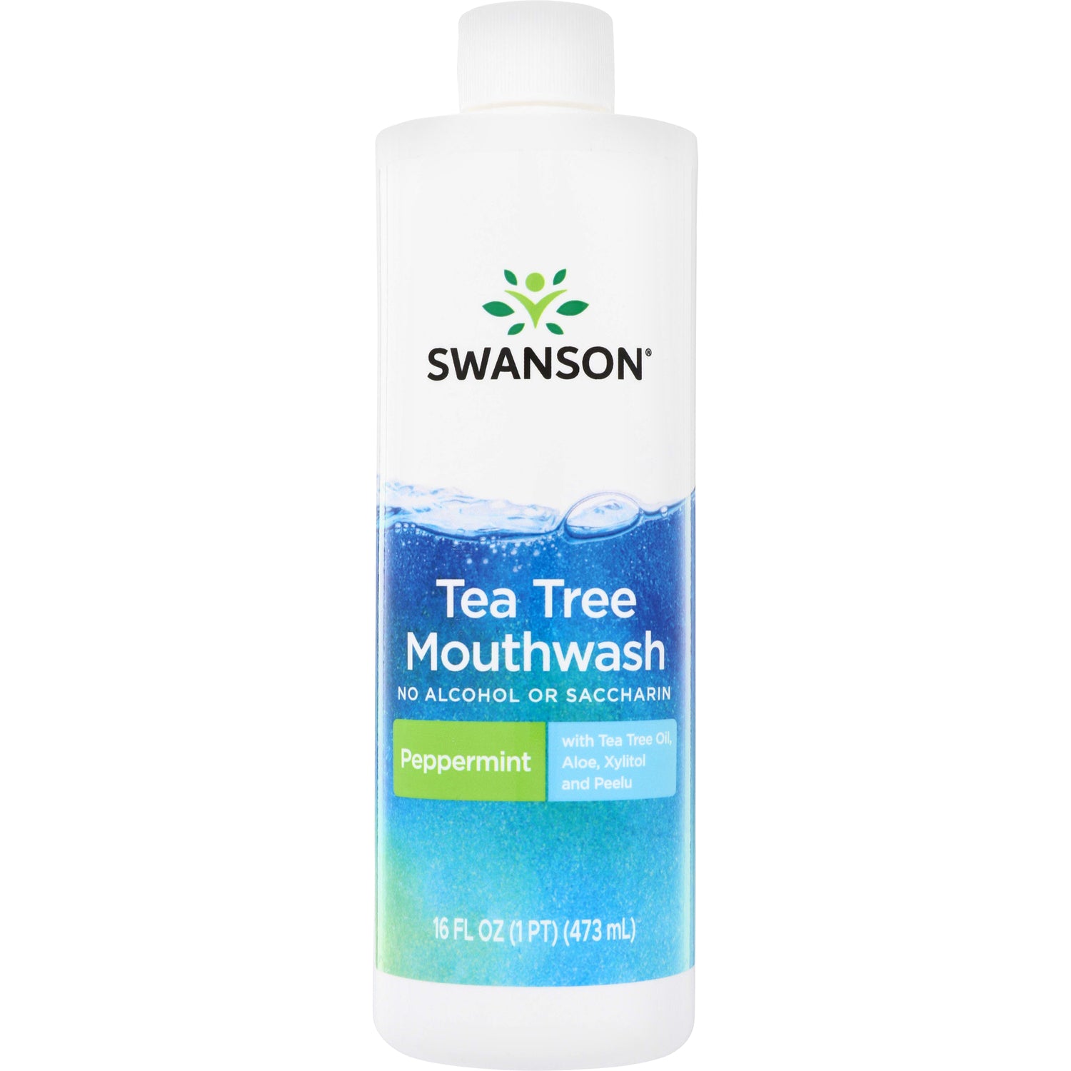 SWU413 | Swanson Tea Tree Mouthwash, Peppermint, No Alcohol or Saccharin, 16 fl oz