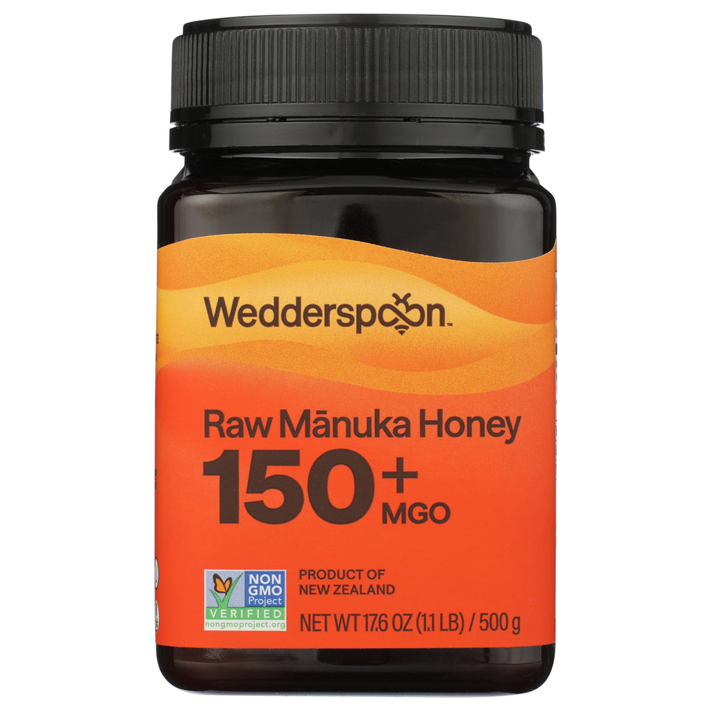 WED018 | Wedderspoon Raw Monofloral Manuka Honey KFactor 16, 17.6 oz (500 g) jar, front label - Thumbnail
