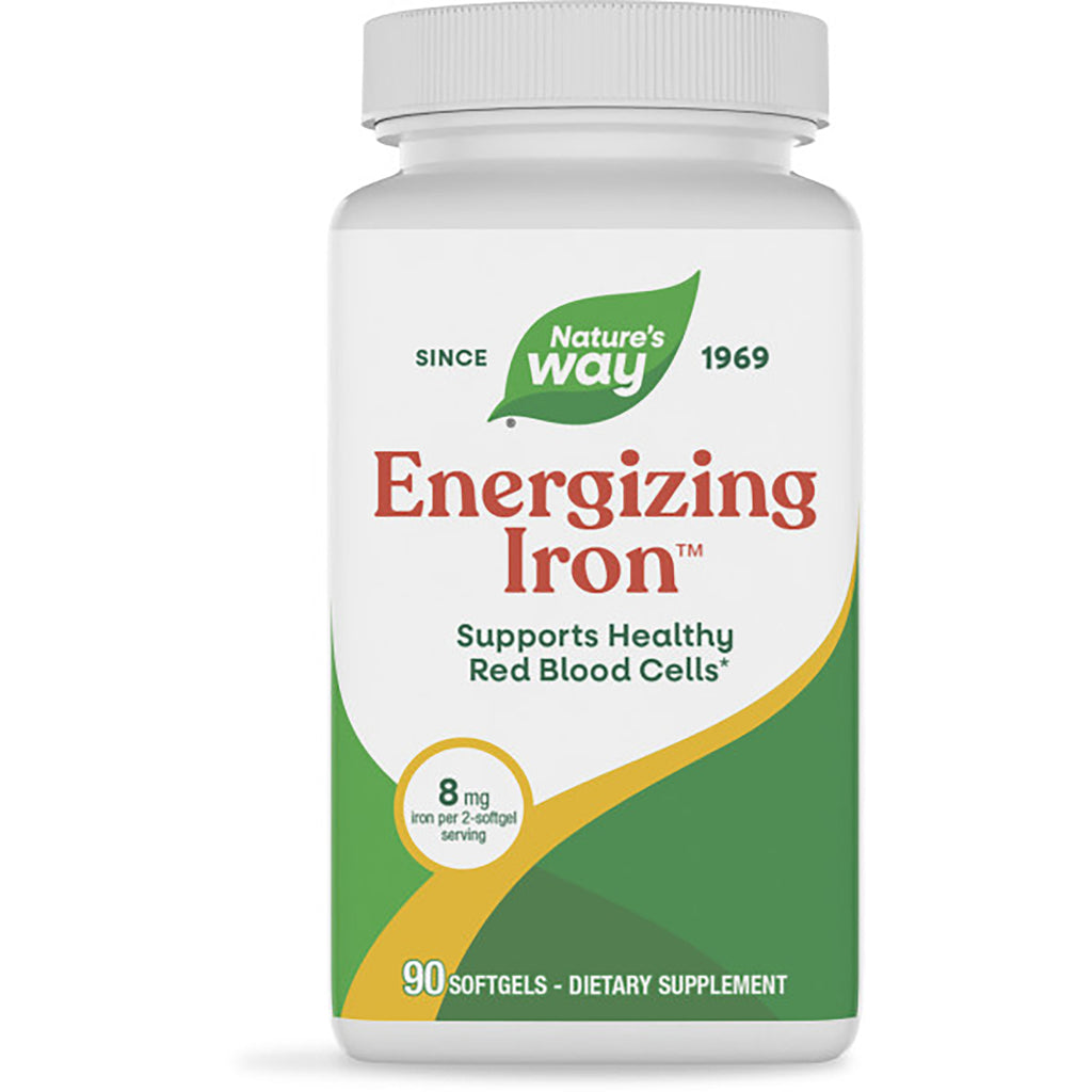 ET130 | Nature's Way Energizing Iron bottle, supports healthy red blood cells, 90 softgels dietary supplement - Thumbnail