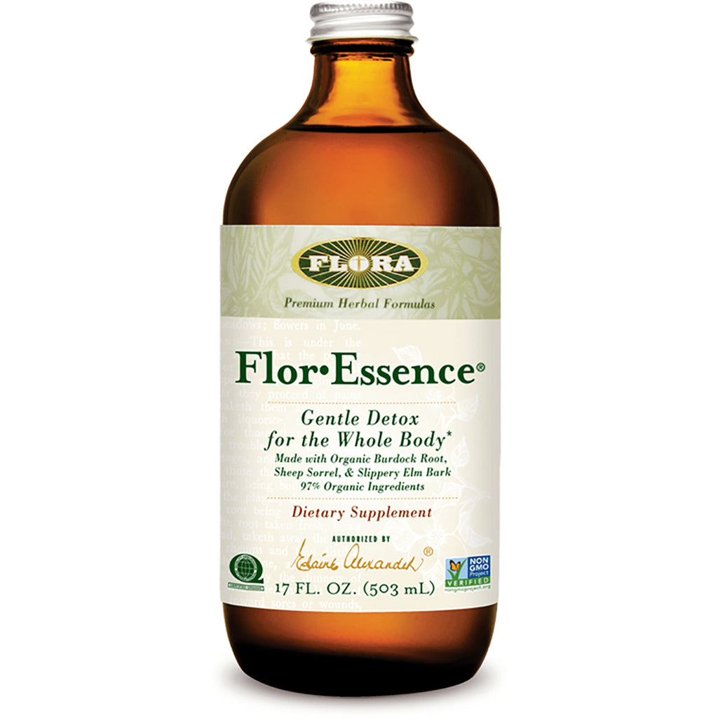 FL003 | Amber glass bottle labeled FlorEssence gentle detox dietary supplement 17 FL OZ - Thumbnail