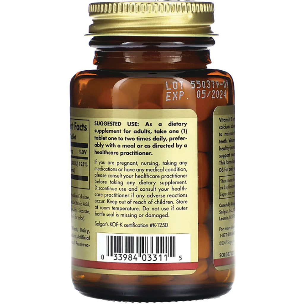 SLG245 | back of amber supplement bottle showing suggested use text, barcode and EXP 05/2024 - Thumbnail