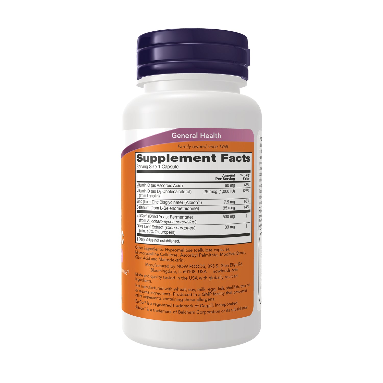 NWF946 | Back label of capsule bottle with Supplement Facts box