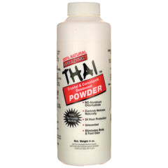 TDS006 | THAI Crystal & Cornstarch Deodorant Powder bottle, 4 oz, unscented, no aluminum chlorohydrate
