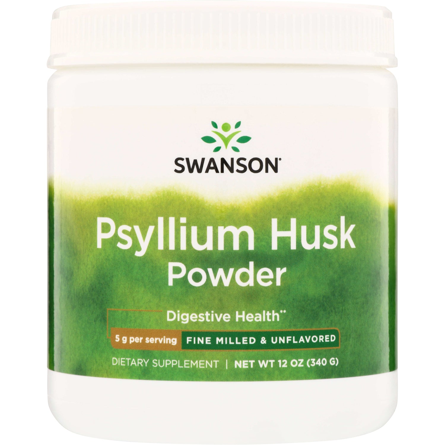 SW1002 | Swanson Psyllium Husk Powder, Digestive Health, fine milled and unflavored, 12 oz
