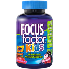 FCL007 | Focus Factor Kids Berry Blast dietary supplement bottle with 60 chewables