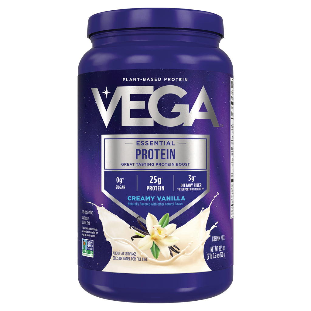 VGA001 | Vega Essential Protein powder, Creamy Vanilla, 25g protein, 0g sugar, 3g fiber - Thumbnail