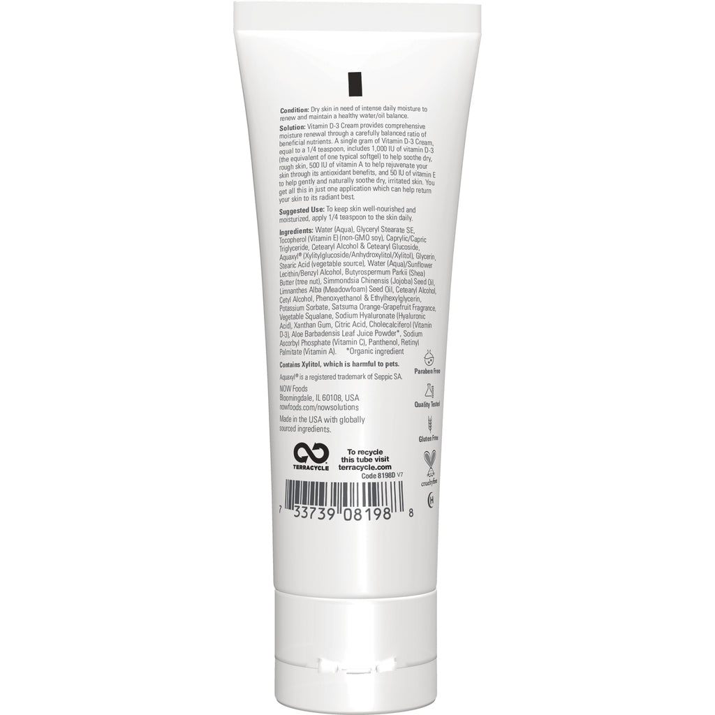 NWF1080 | back of white lotion tube showing ingredients list, barcode, and recycling icons - Thumbnail