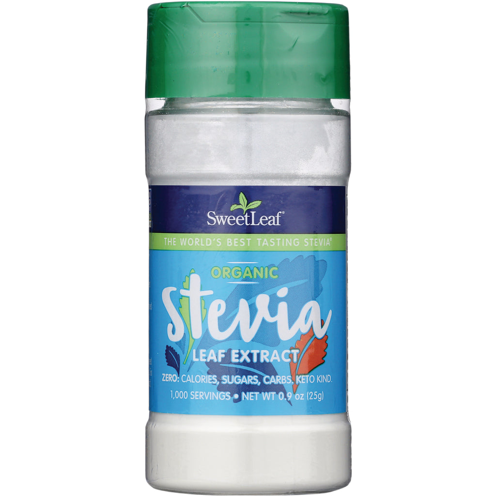 WA074 | SweetLeaf Organic Stevia Leaf Extract bottle, 0.9 oz, 1,000 servings, zero calories, sugars, carbs - Thumbnail