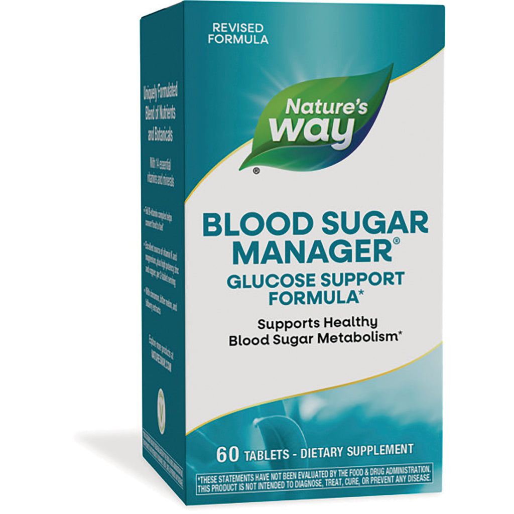 ET376 | Nature's Way Blood Sugar Manager box front, glucose support formula showing 60 tablets - Thumbnail