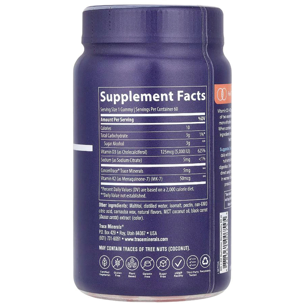 TM145 | Back label with Supplement Facts panel on purple gummy supplement bottle - Thumbnail