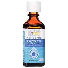 ARC264 | Aura Cacia Down to Earth essential oil blend bottle, 2 fl oz (59 mL), blue cleaning label