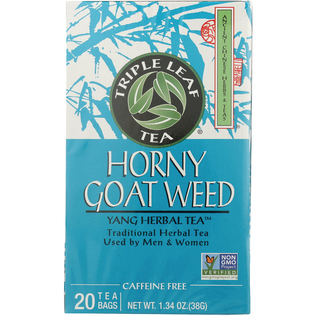 TLT015 | Triple Leaf Tea Horny Goat Weed Yang Herbal Tea, caffeine free, 20 tea bags - Thumbnail