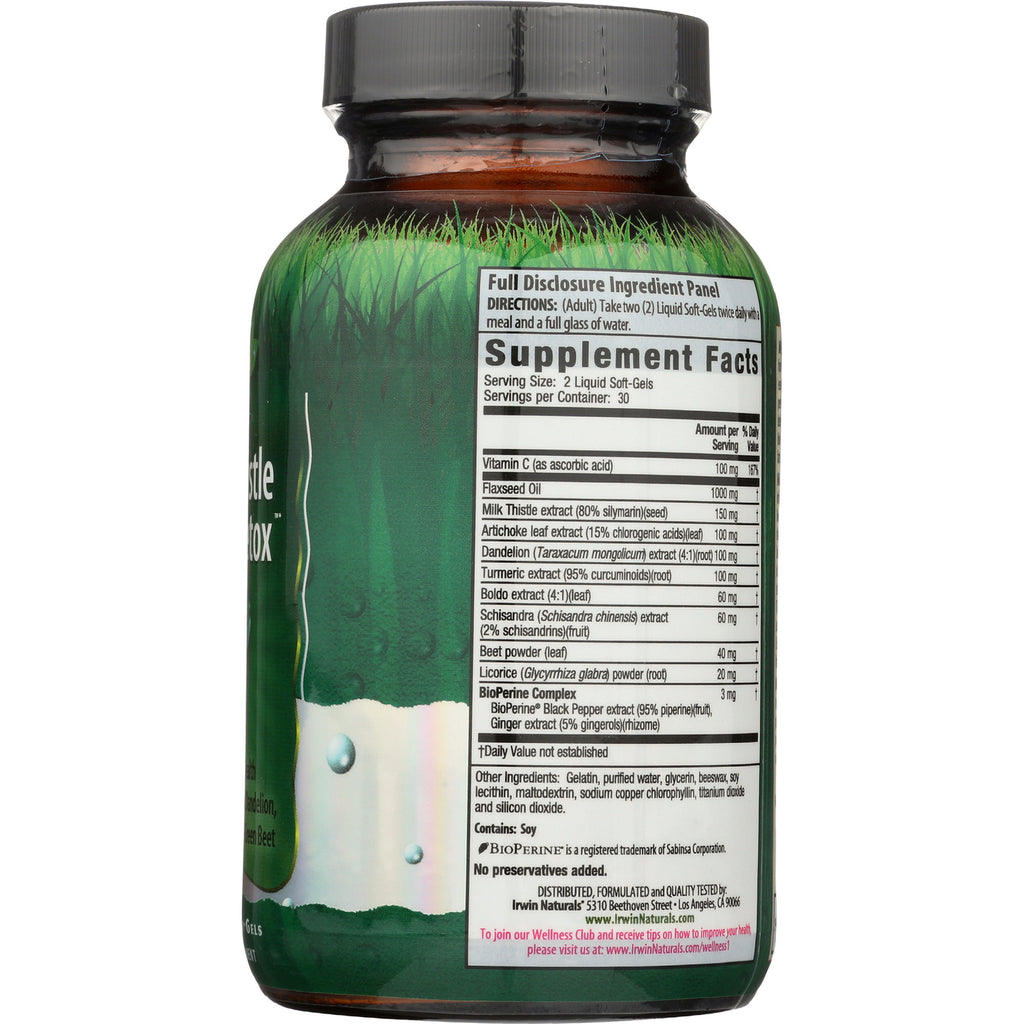 IR137 | back of green supplement bottle showing Supplement Facts panel and ingredient list - Thumbnail