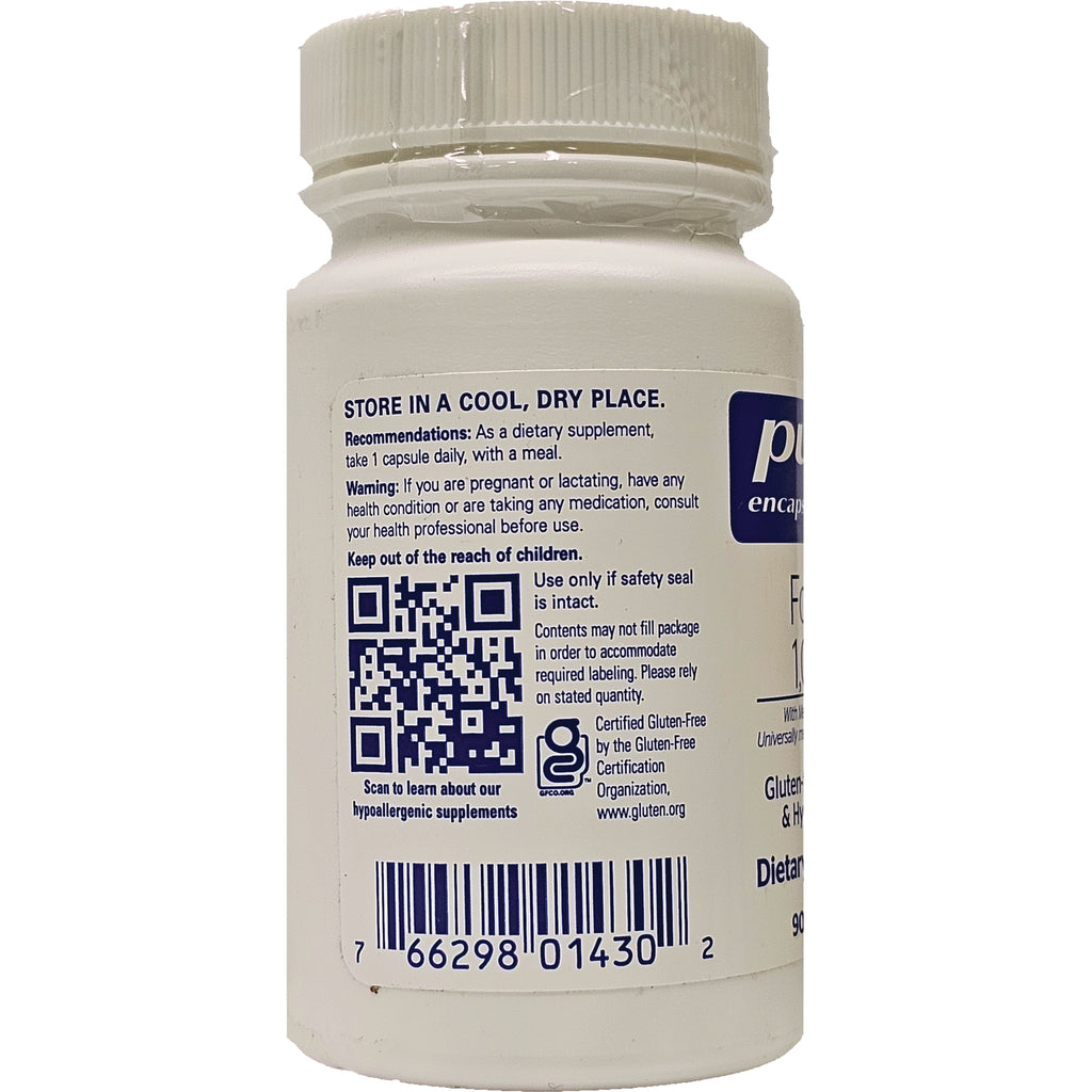 PRN174 | Back of white supplement bottle with label reading STORE IN A COOL, DRY PLACE, QR code, barcode and warnings - Thumbnail