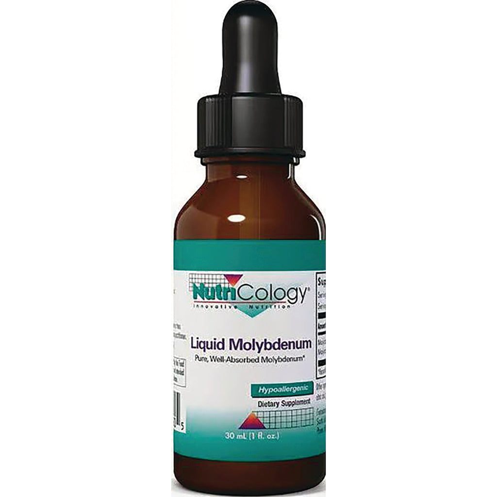 NCL102 | Amber dropper bottle labeled NutriCology Liquid Molybdenum 30 mL dietary supplement - Thumbnail