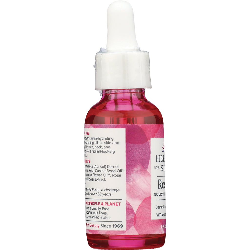 HTG120 | Back label of pink glass dropper bottle showing ingredients and usage text - Thumbnail