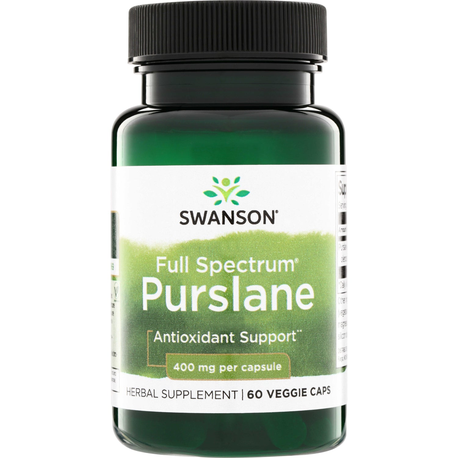 SW1612 | Swanson Full Spectrum Purslane, Antioxidant Support, 400 mg per capsule, 60 veggie caps, Herbal Supplement
