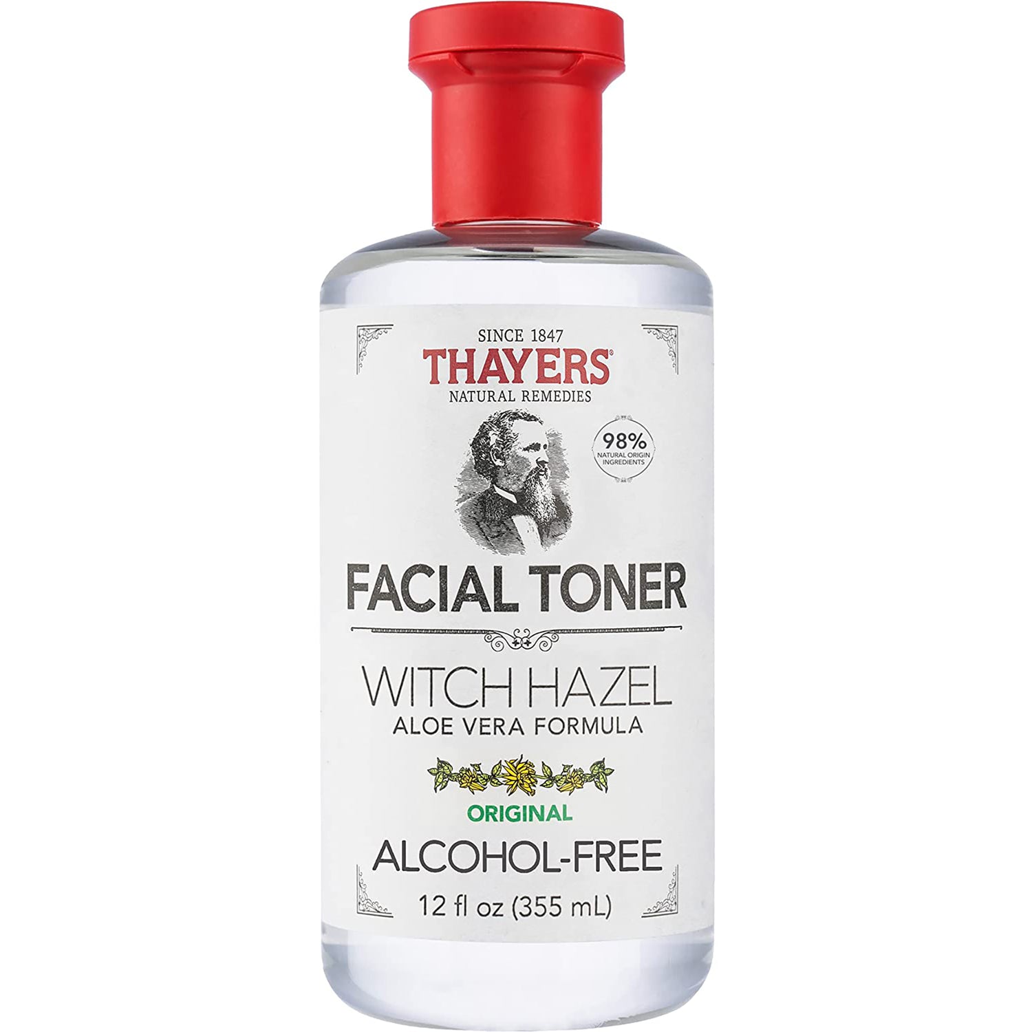 THA021 | Thayers Facial Toner Witch Hazel Aloe Vera Formula, Original, Alcohol-Free, 12 fl oz bottle
