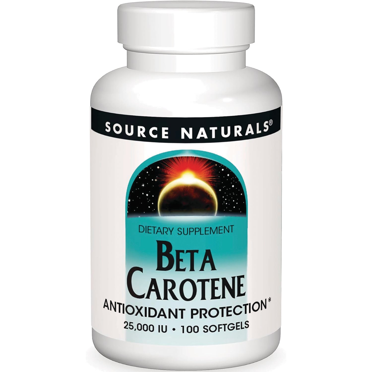 SN504 | Source Naturals Beta Carotene dietary supplement, Antioxidant Protection, 25,000 IU, 100 softgels