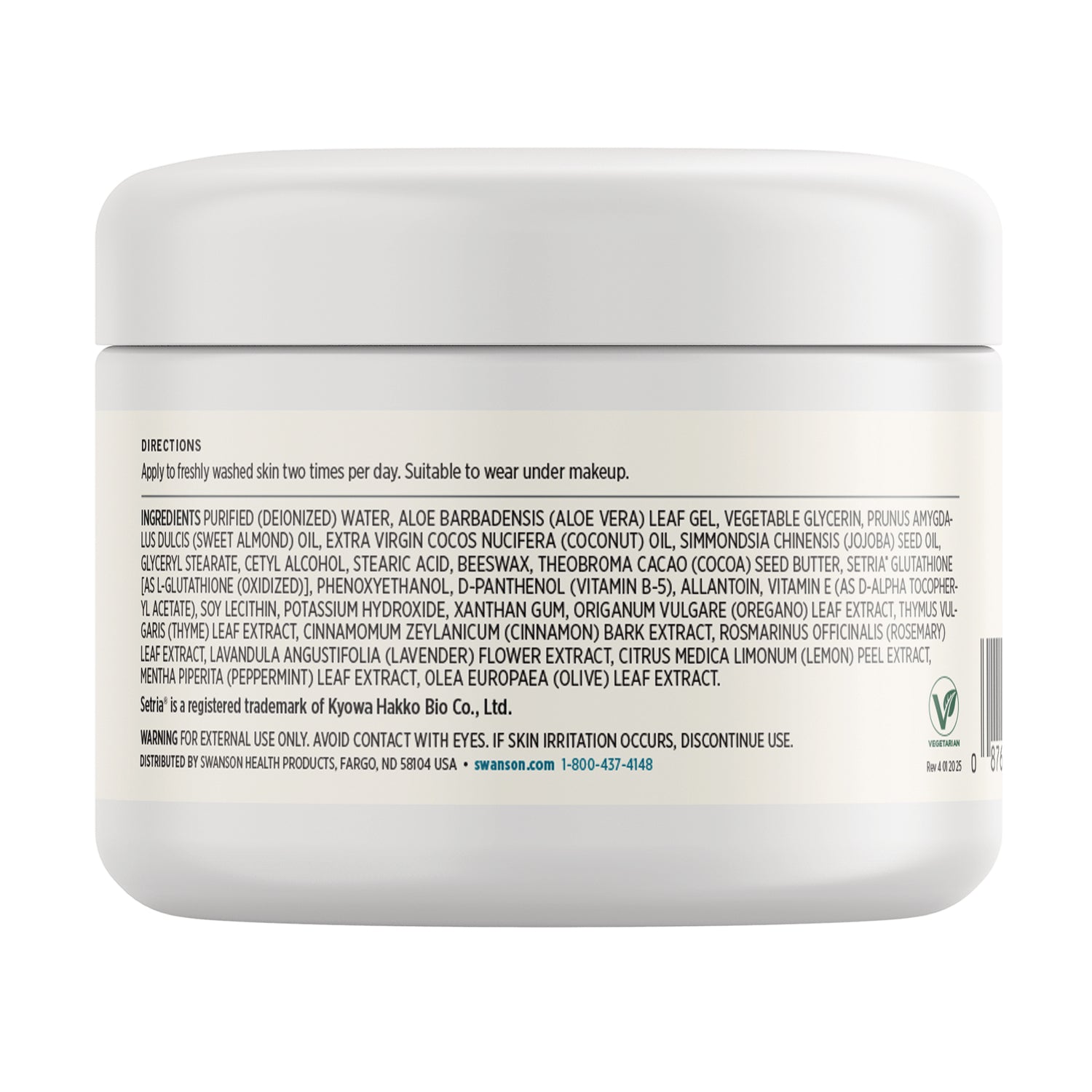 SW1472 | Back label with ingredients, directions, and warning text for facial skin wash
