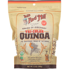 BOB276 | Bob's Red Mill tri-color quinoa bag, organic whole grain, 13 oz
