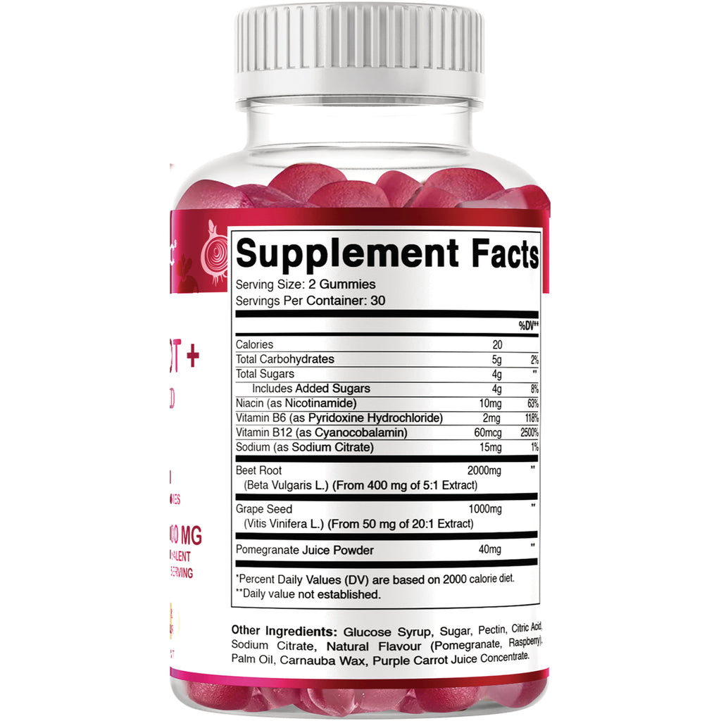 VAM011 | Supplement Facts panel: Serving Size 2 Gummies, 30 servings per container - Thumbnail