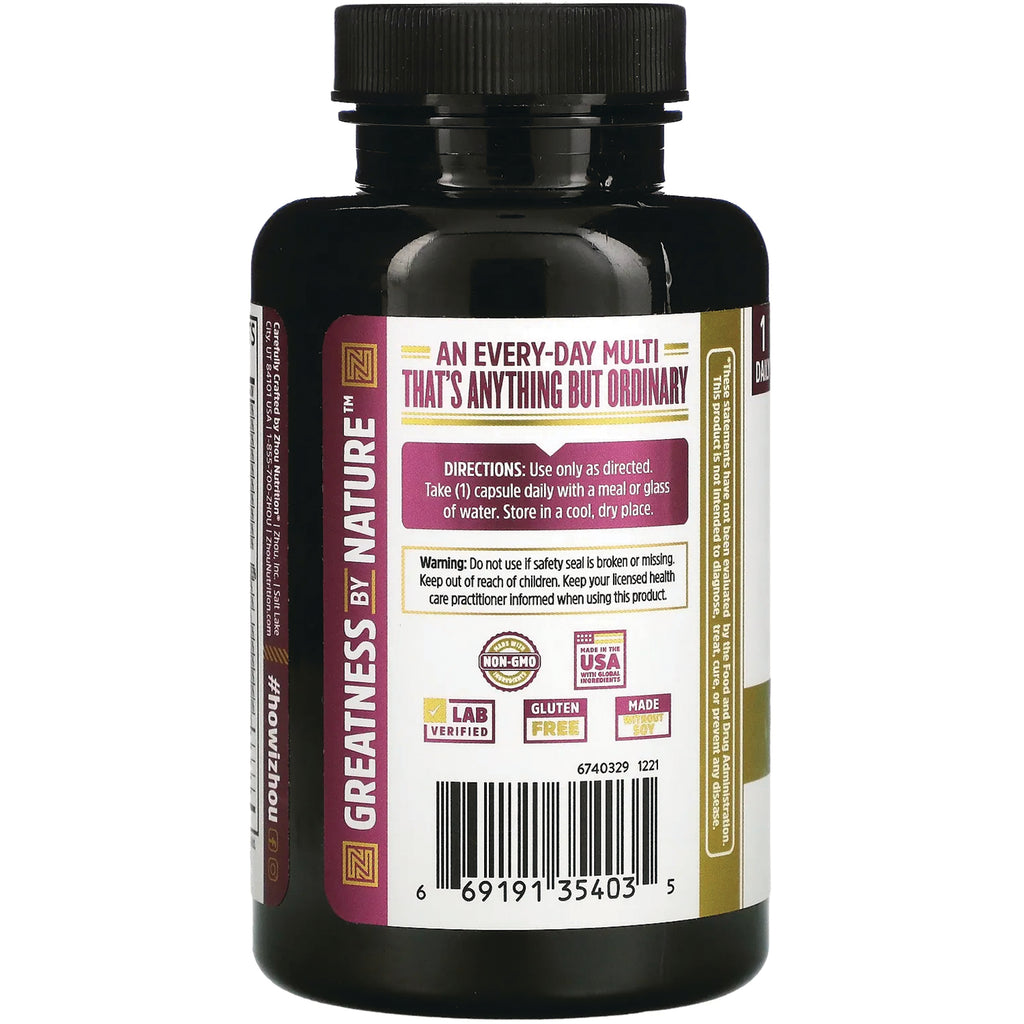 ZOU073 | Back label with directions; Non-GMO, Lab Verified, Gluten Free, Made in USA icons and barcode - Thumbnail