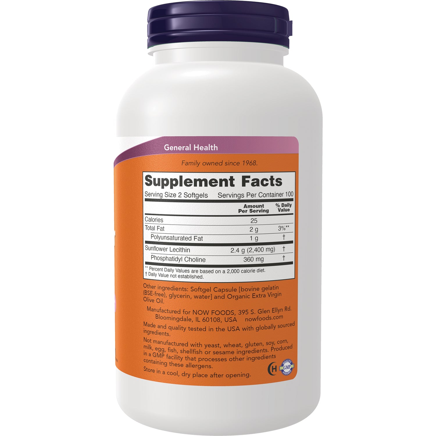 NWF1306 | Back of white supplement bottle showing Supplement Facts panel and ingredient text