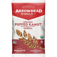 AHM013 | Arrowhead Mills Organic Puffed Kamut cereal bag, USDA Organic, no added sugar or salt, 6 oz
