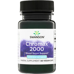SWU834 | Swanson Chromax 2000 bottle, Blood Sugar Support, 2,000 mcg per capsule, 60 vegan caps