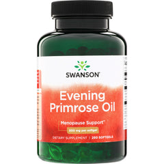 SWE009 | Swanson Evening Primrose Oil, Menopause Support, 500 mg per softgel, 250 softgels bottle front