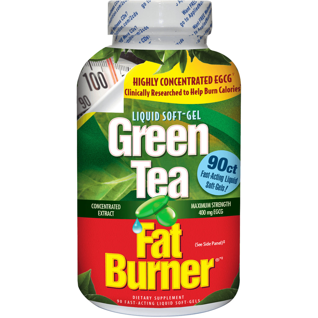 APT010 | Green Tea Fat Burner liquid soft-gels, 90 ct, maximum strength 400 mg EGCG - Thumbnail