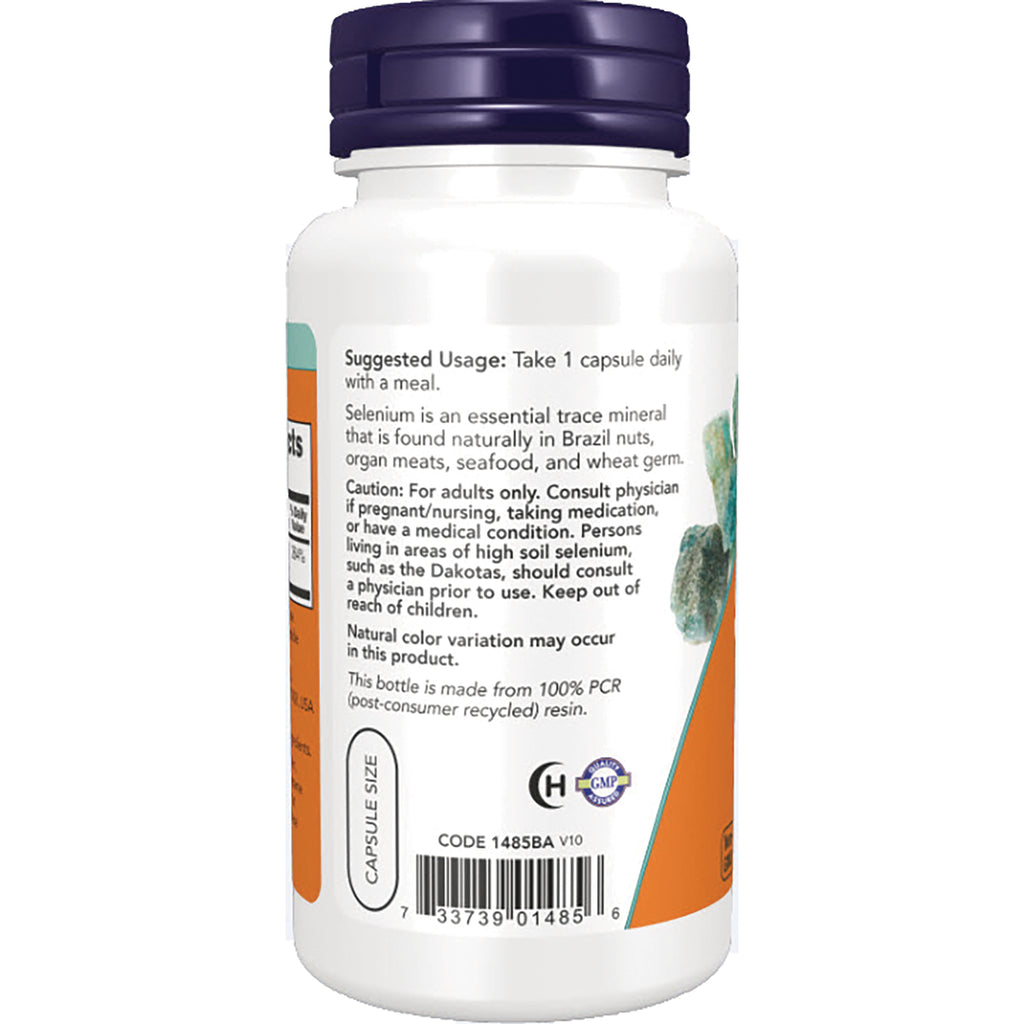 NWF091 | Back of supplement bottle label showing Suggested Usage: Take 1 capsule daily, caution text and barcode - Thumbnail