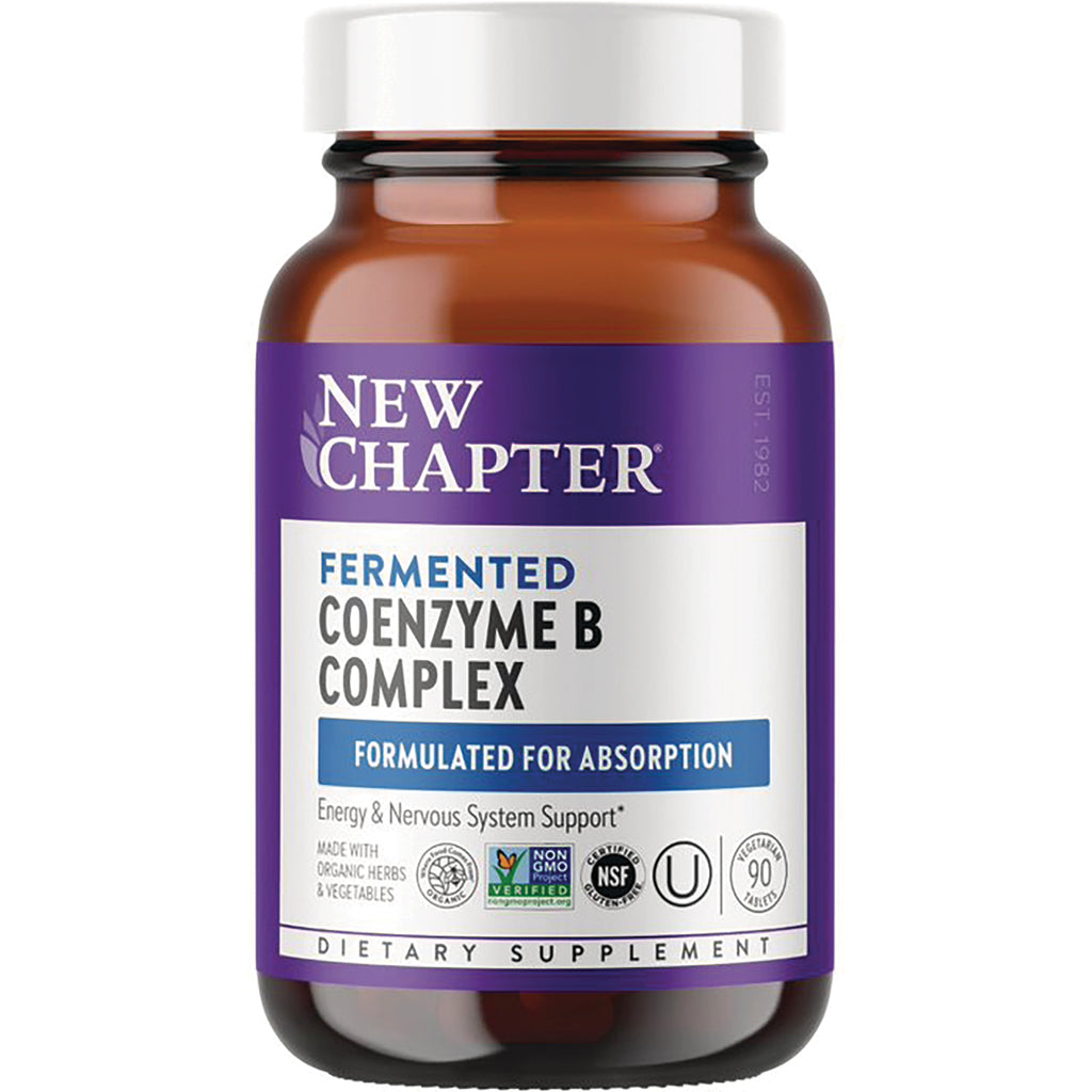 NWC301 | New Chapter fermented Coenzyme B Complex supplement bottle with purple label and white cap, 90 vegetarian tablets - Thumbnail