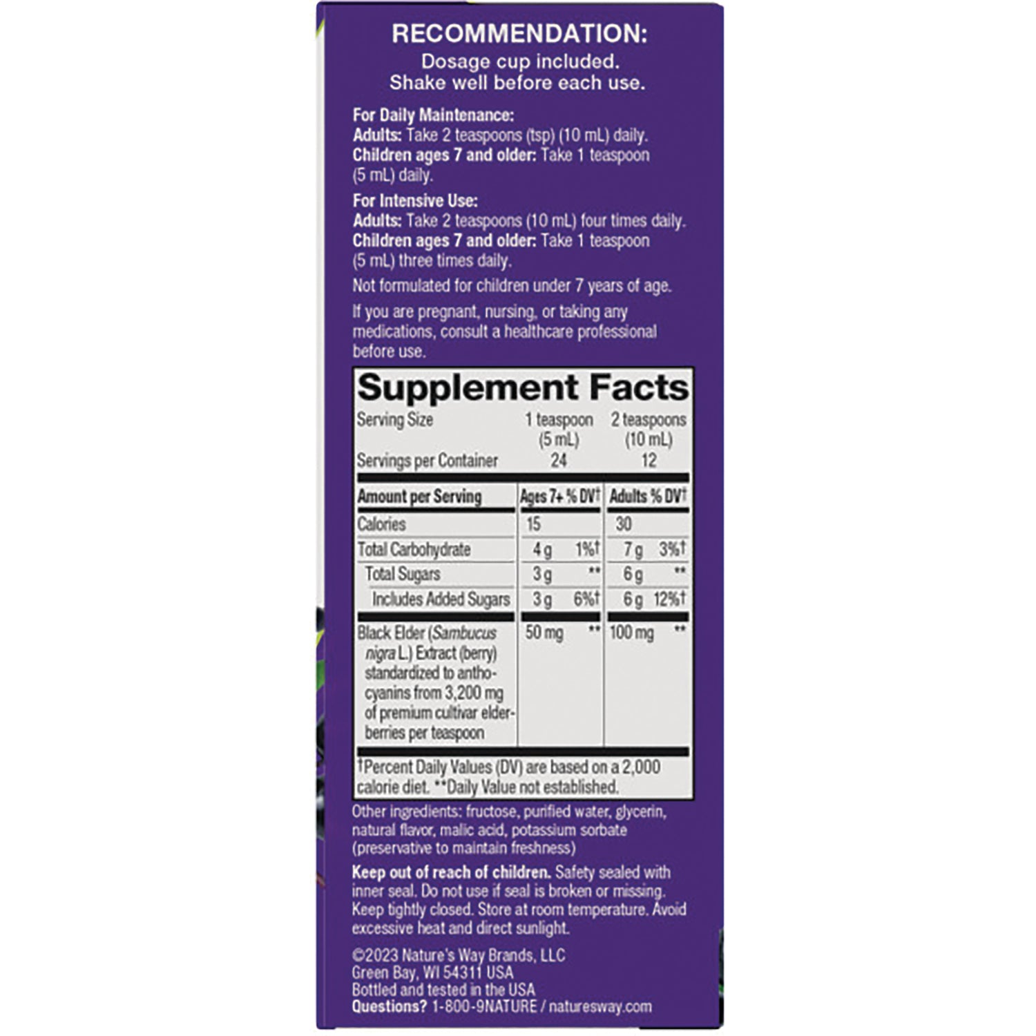 NW660 | back label showing dosage instructions and Supplement Facts nutrition panel