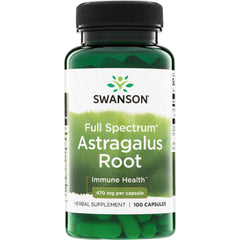 SW504 | Swanson Full Spectrum Astragalus Root, Immune Health, 470 mg per capsule, 100 capsules