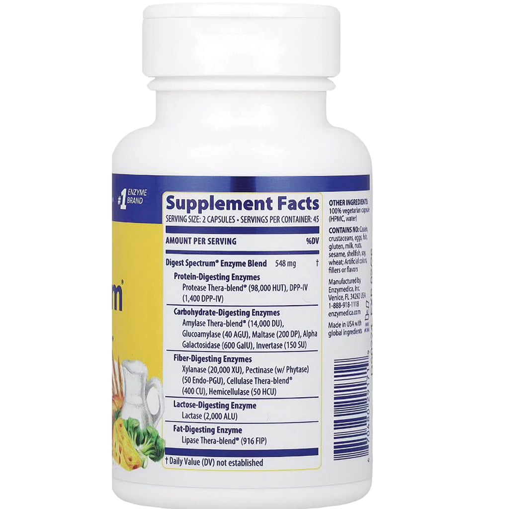 EMD049 | Back of white supplement bottle showing Supplement Facts label, ingredient list and barcode - Thumbnail