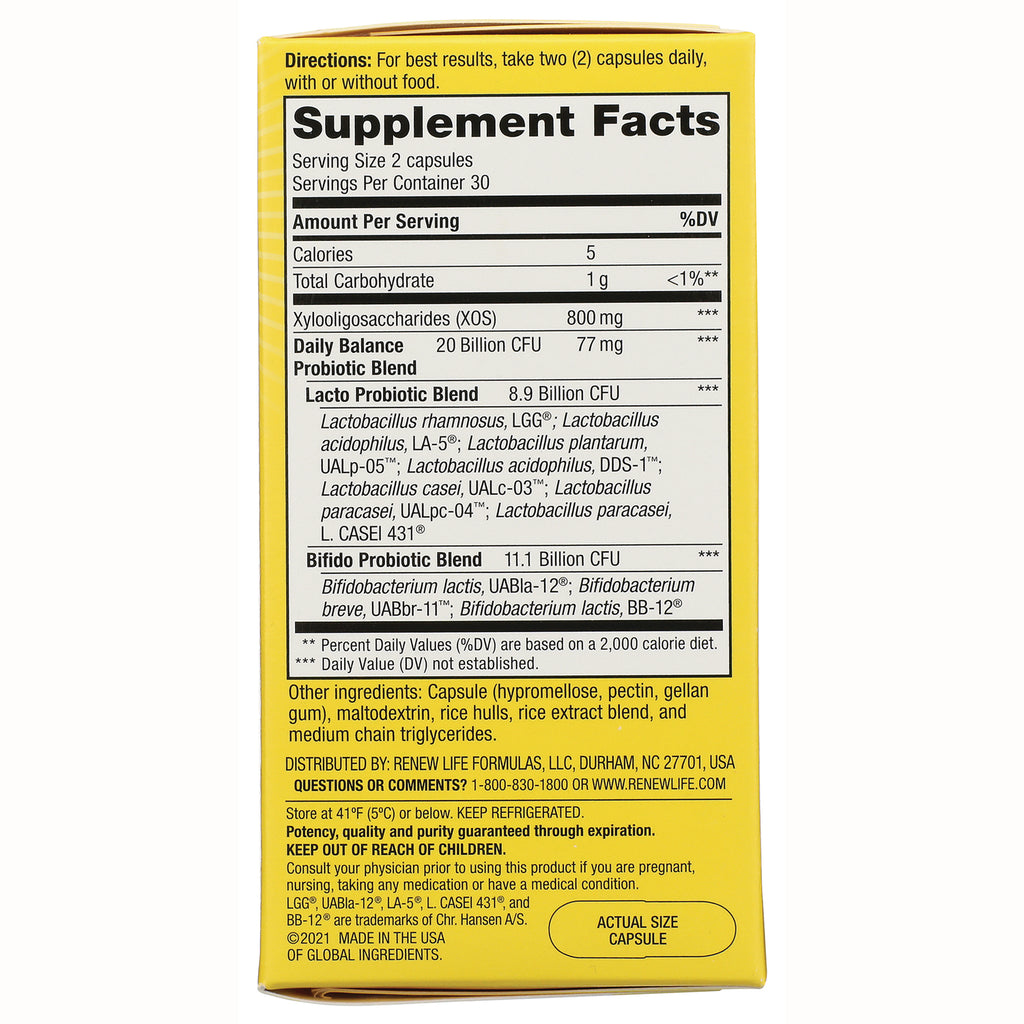 RNL209 | Back panel showing Supplement Facts label, directions, ingredients, and storage instructions - Thumbnail