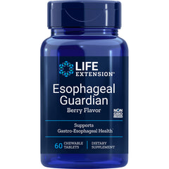 LE566 | Life Extension Esophageal Guardian Berry Flavor bottle front label showing 60 chewable tablets dietary supplement
