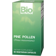 BNN066 | Bio Nutrition green box labeled PINE POLLEN (Pinus massoniana) dietary supplement, 90 vegetarian capsules