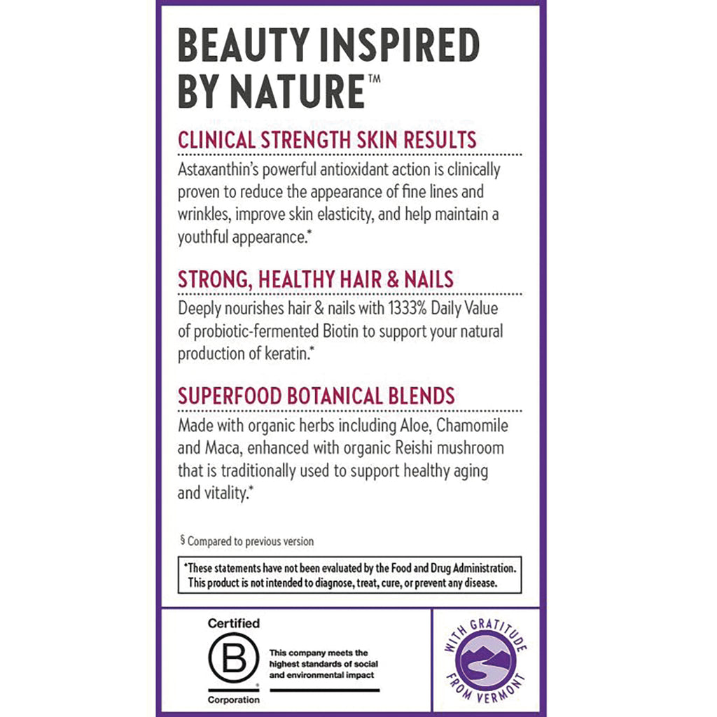 NWC296 | product infographic listing Clinical Strength Skin Results; Strong, Healthy Hair & Nails; Superfood Botanical Blends - Thumbnail